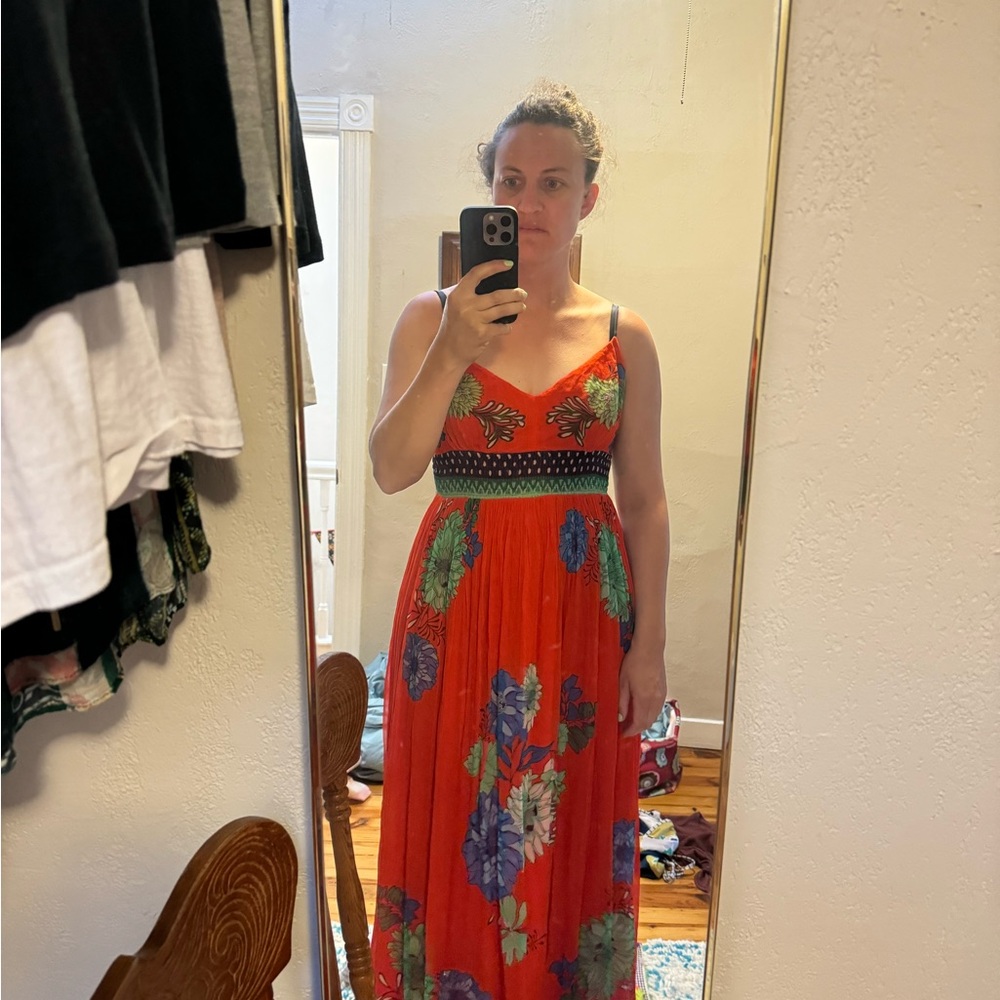 Floral Orange Maxi Dress